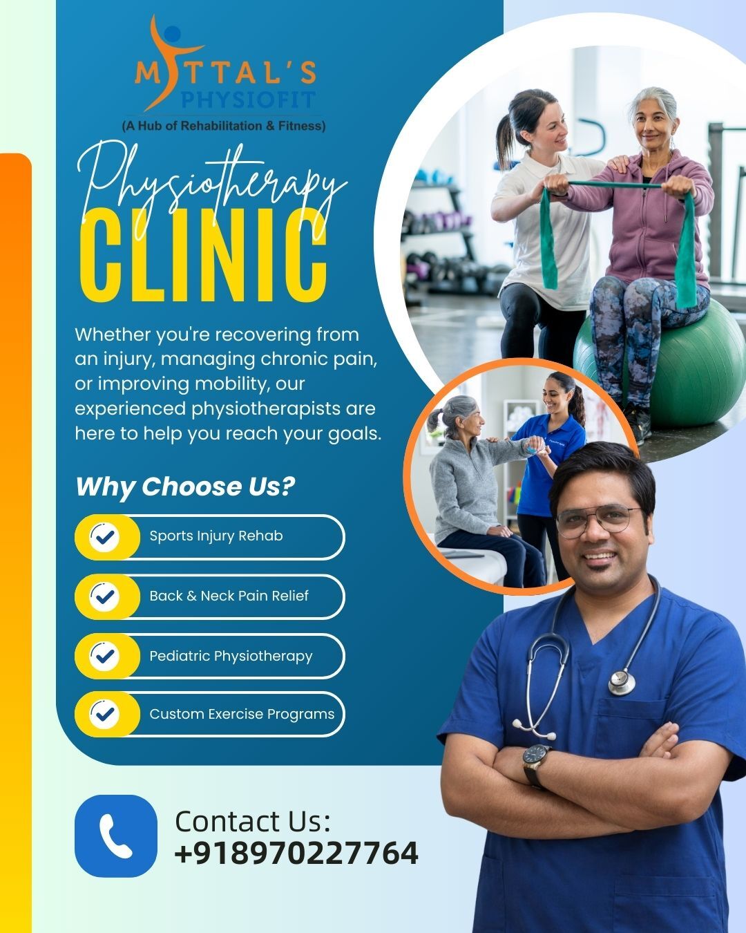 Physiotherapist assisting a patient